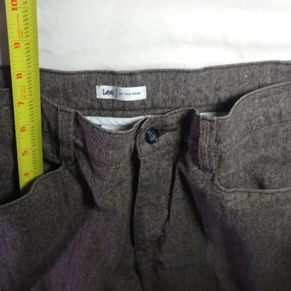 Vintage Lee size 10 brown herringbone-tweed pant/slacks/trousers - Picture 10 of 16